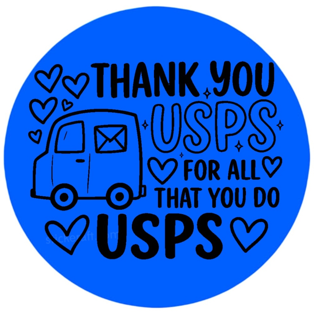 Thank You USPS Stickers for Packages & Envelopes – 2" Round, 15 Colors to Choose